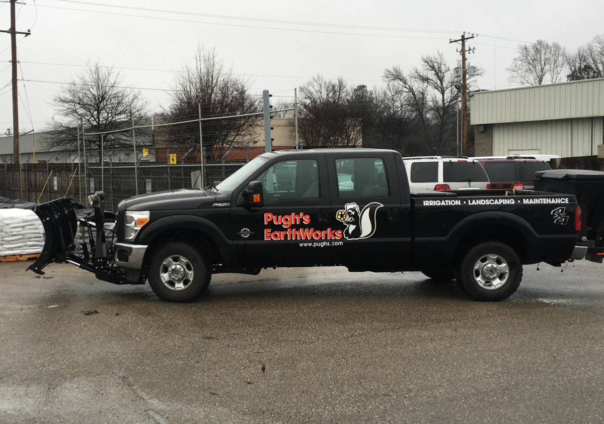 snow plow on truck